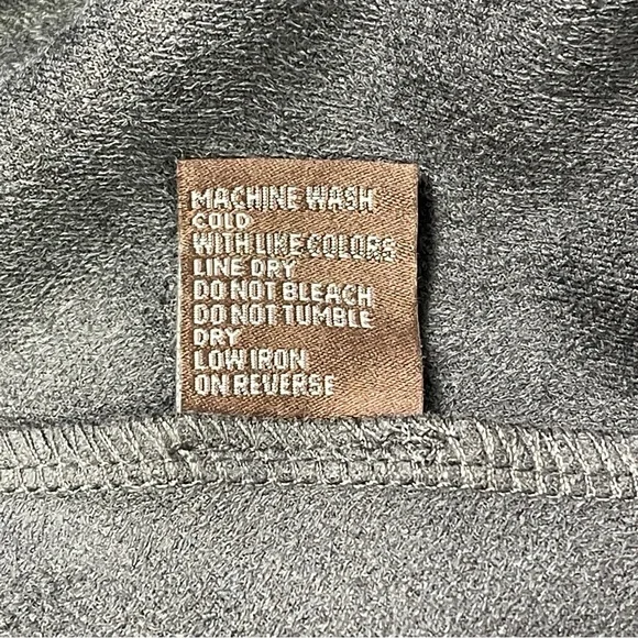 J.MCLAUGHLIN charcoal grey faux suede short sleeve crew neck swing dress size S - Picture 13 of 14